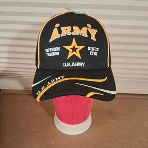 U.S. Army Black and Gold Embroidered Baseball Cap